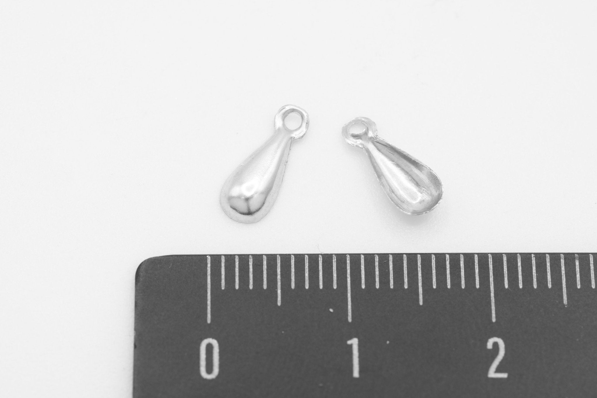 Teardrop Charm, 925 Sterling Silver, 10mm x 4mm, Wholesale, Tear Drop, Jewelry Making Charm - HarperCrown