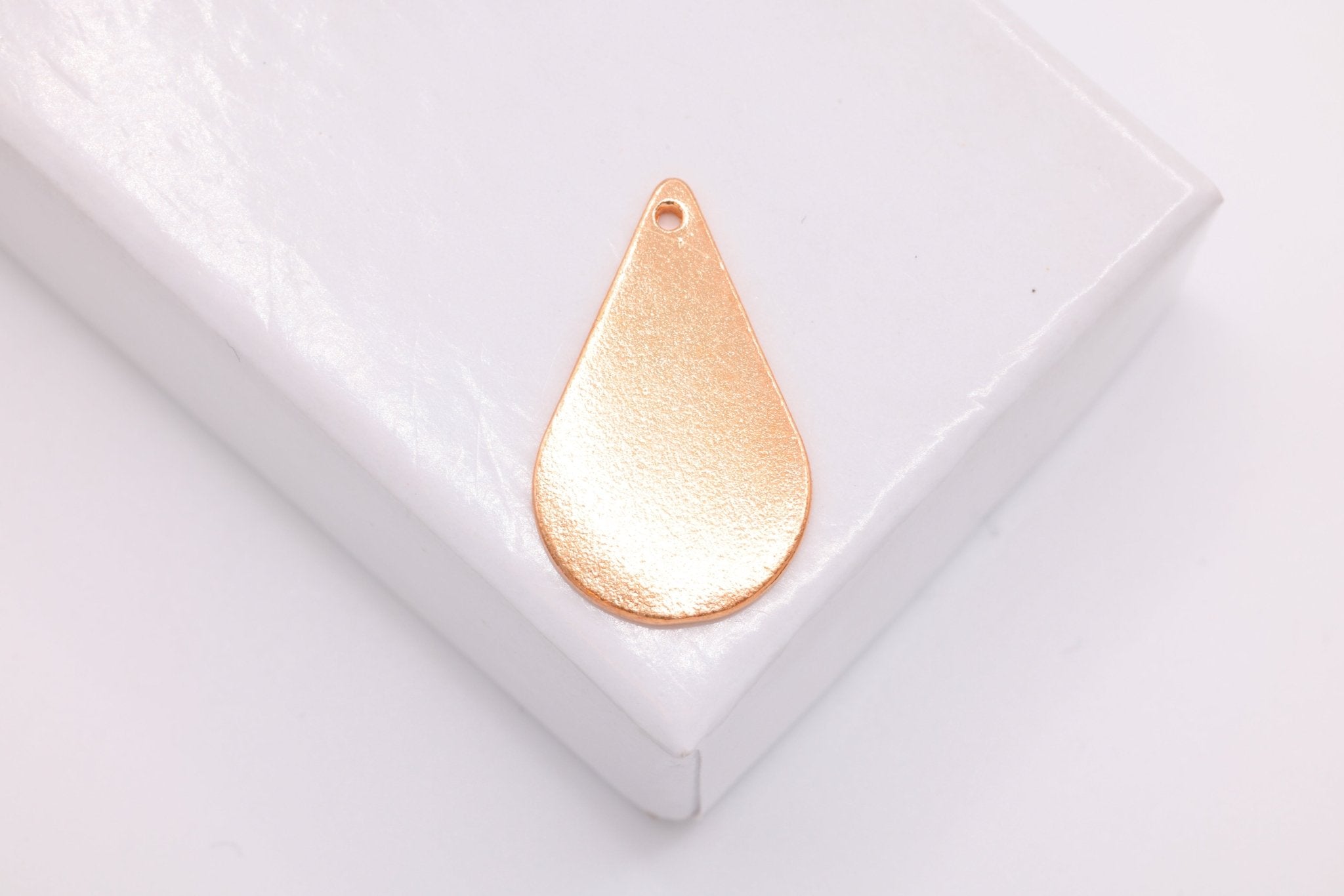 Teardrop Charm, Wholesale, 18K Rose Gold - Plated 925 Sterling Silver, 19mm x 11mm - HarperCrown