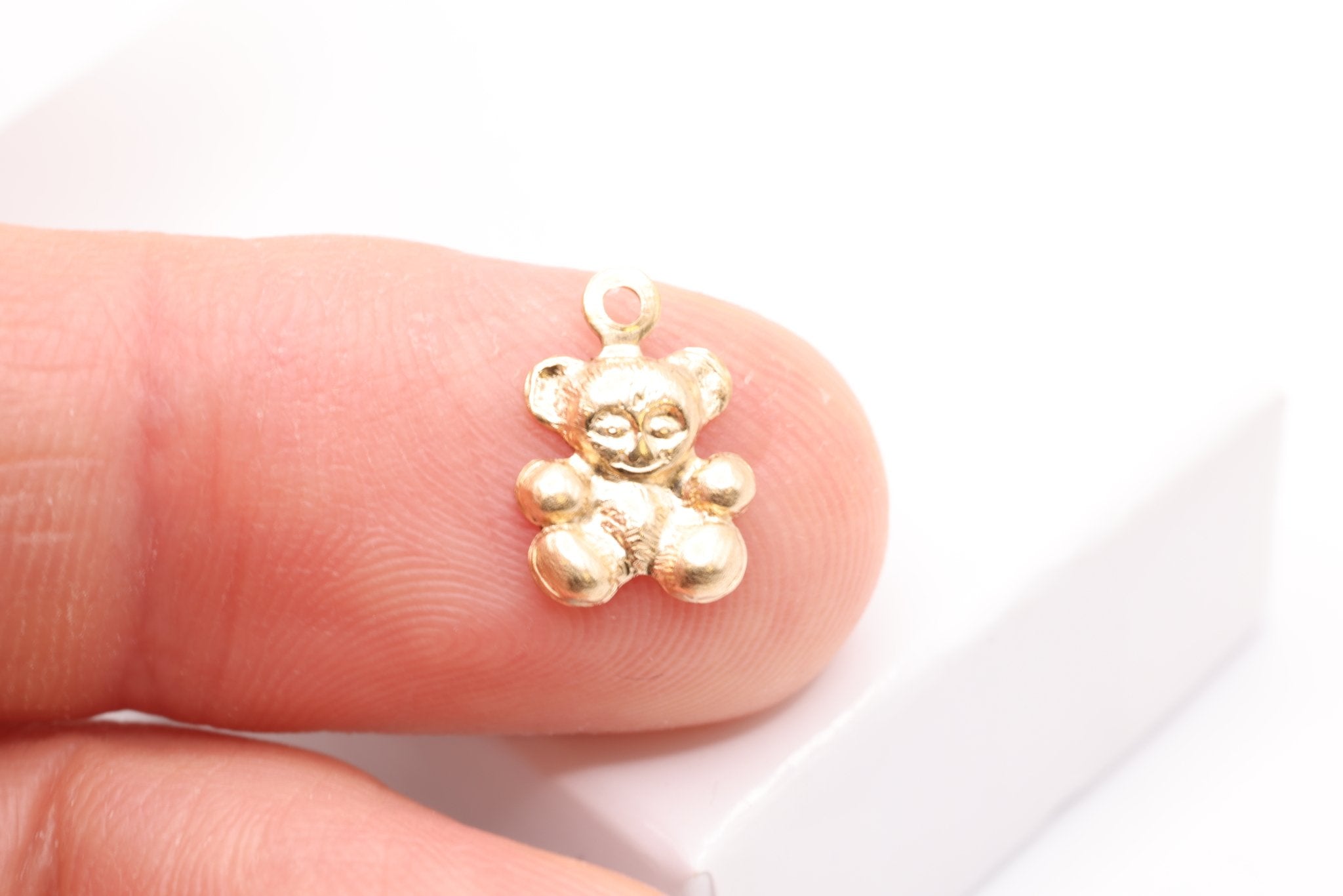 Teddy Bear Charm, Gold - Filled, 12mm x 9mm, Wholesale Bulk DIY Wholesale Jewelry Making Charm - HarperCrown