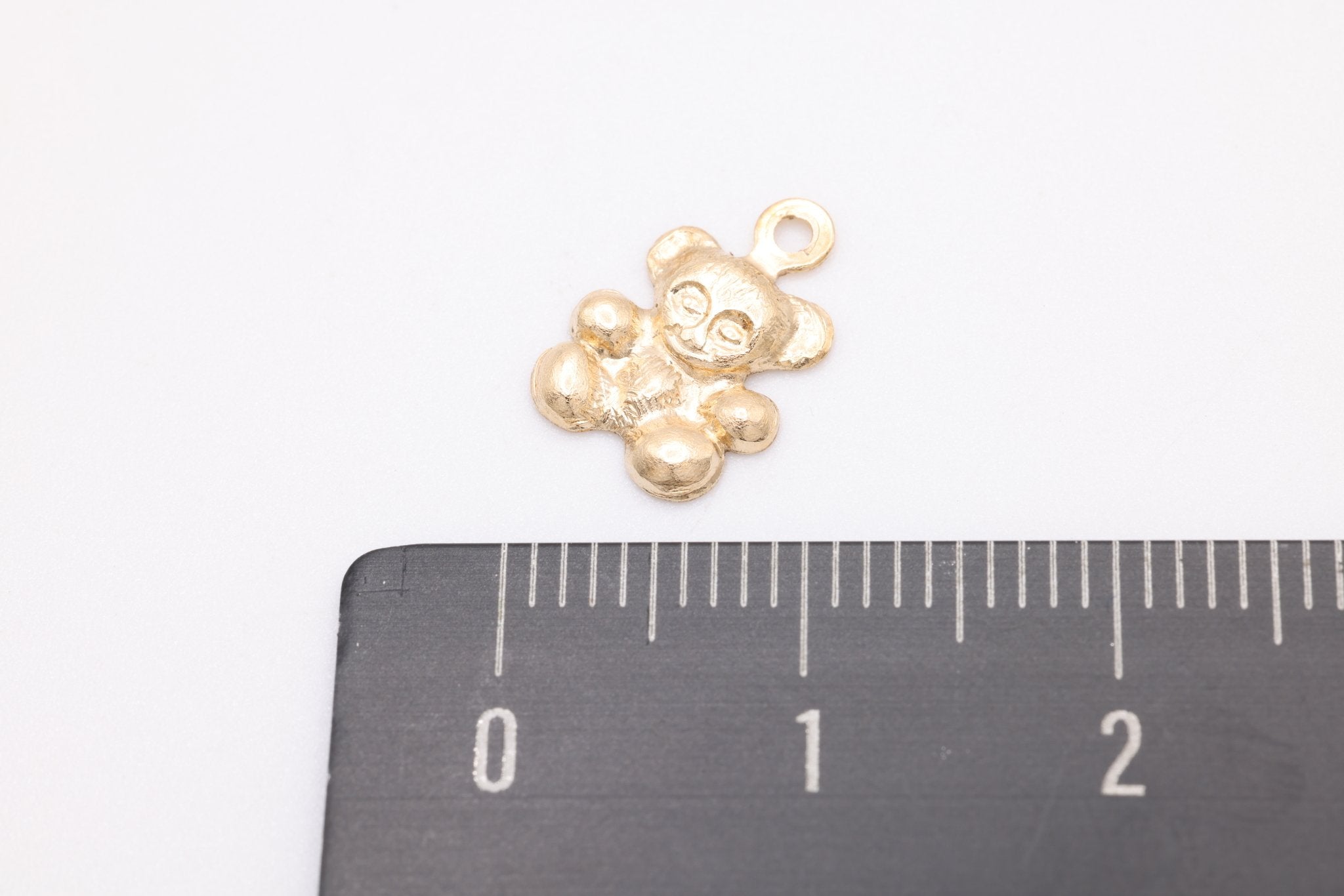 Teddy Bear Charm, Gold - Filled, 12mm x 9mm, Wholesale Bulk DIY Wholesale Jewelry Making Charm - HarperCrown