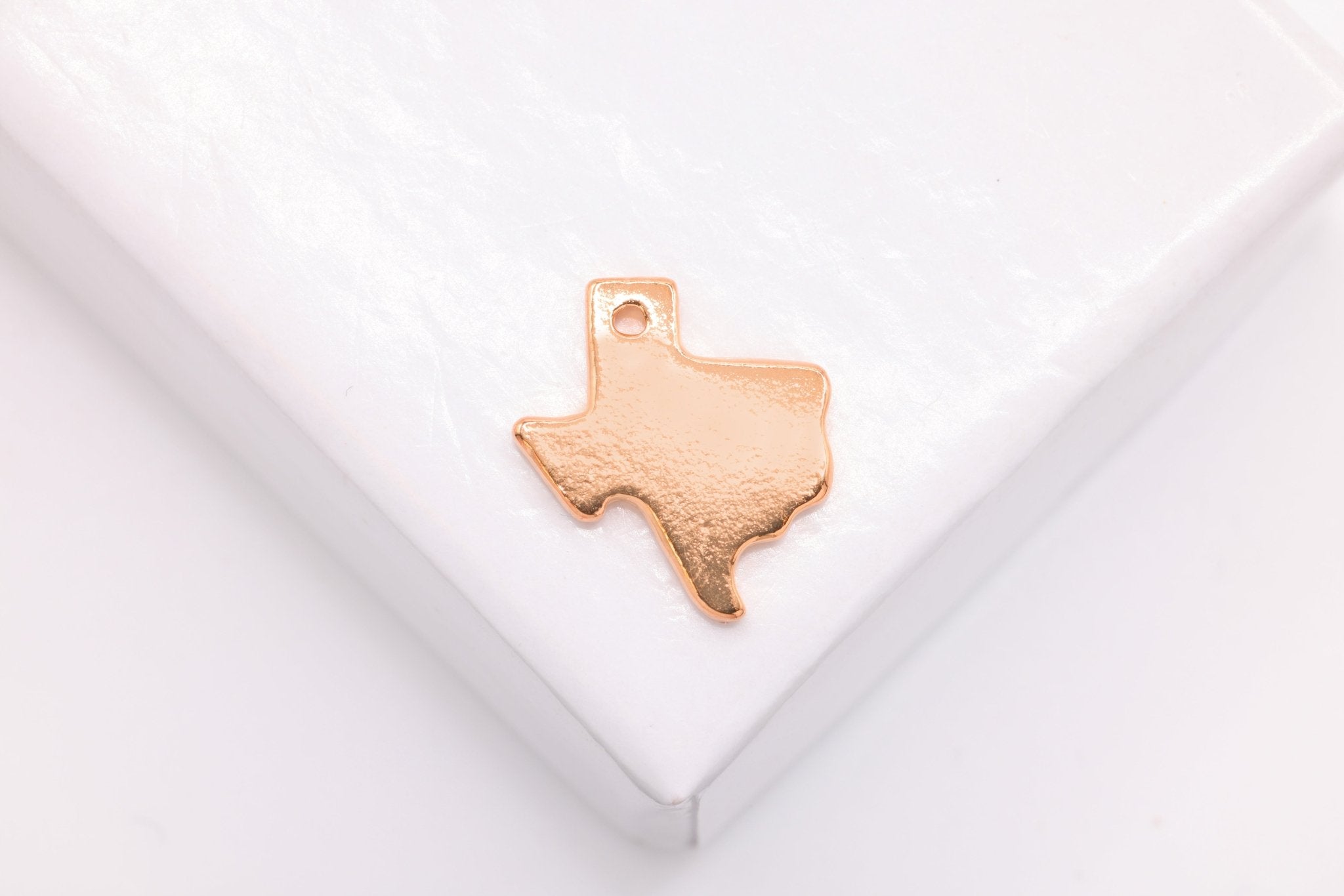 Texas State Charm, Wholesale, 18K Rose Gold - Plated 925 Sterling Silver, 12mm x 11mm - HarperCrown