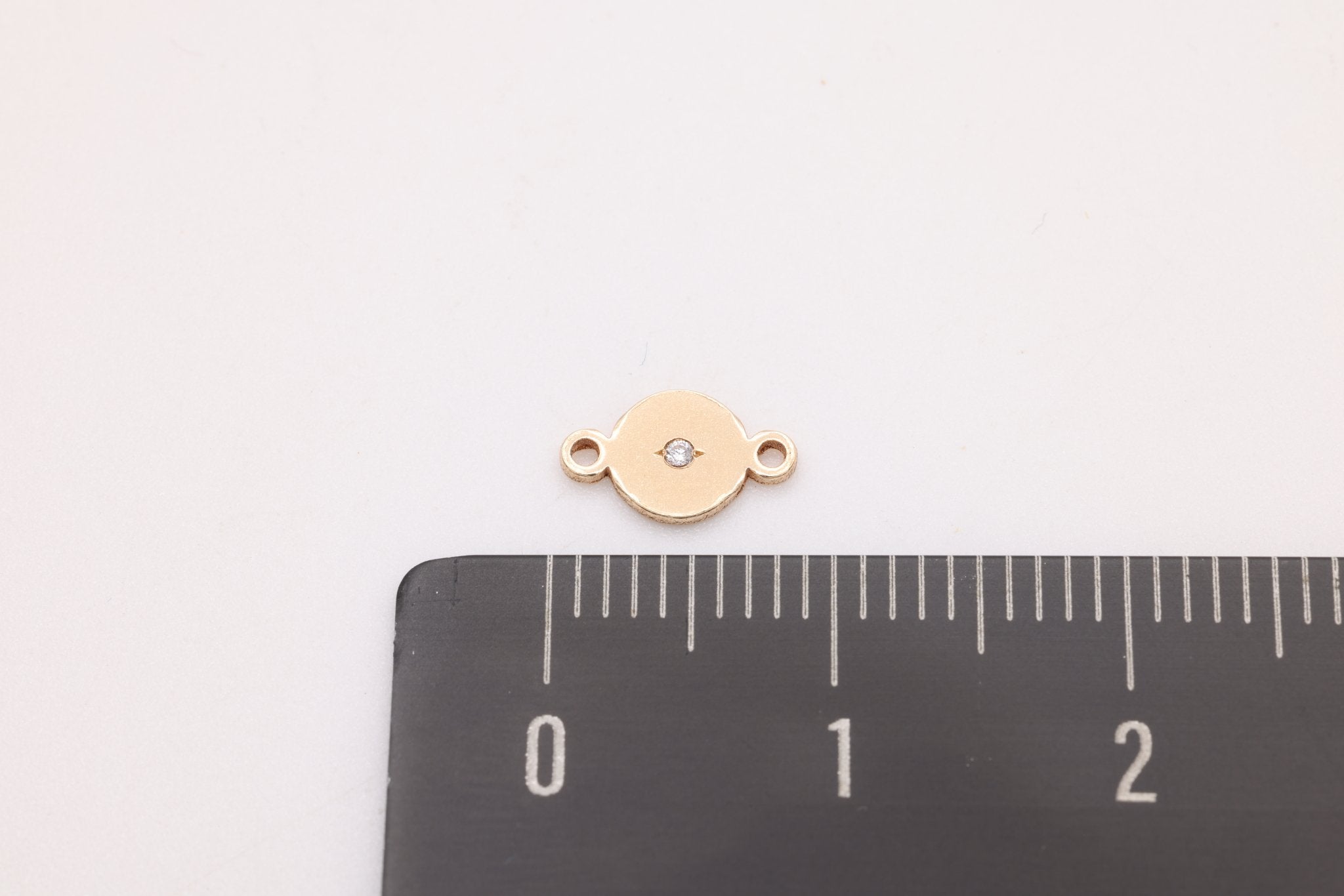 The CZ Circle Connector Charm, Gold - Filled, 8mm x 4mm, Bulk DIY Wholesale Jewelry Making Charm - HarperCrown