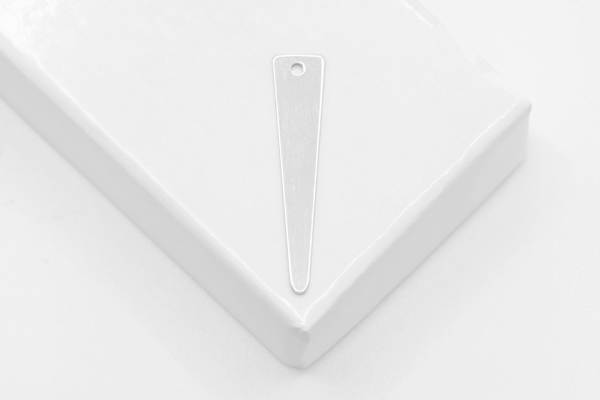 Triangle Charm, Wholesale, 925 Sterling Silver, 25mm x 5mm, Blank Spike Drop Jewelry Making Charm - HarperCrown