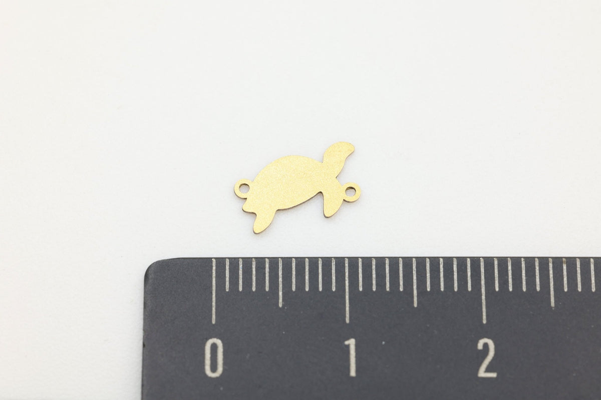 Turtle Connector Charm, 14/20 Gold-Filled, 10mm x 5mm, Wholesale, Sea Turtle, Jewelry Making Charm - HarperCrown