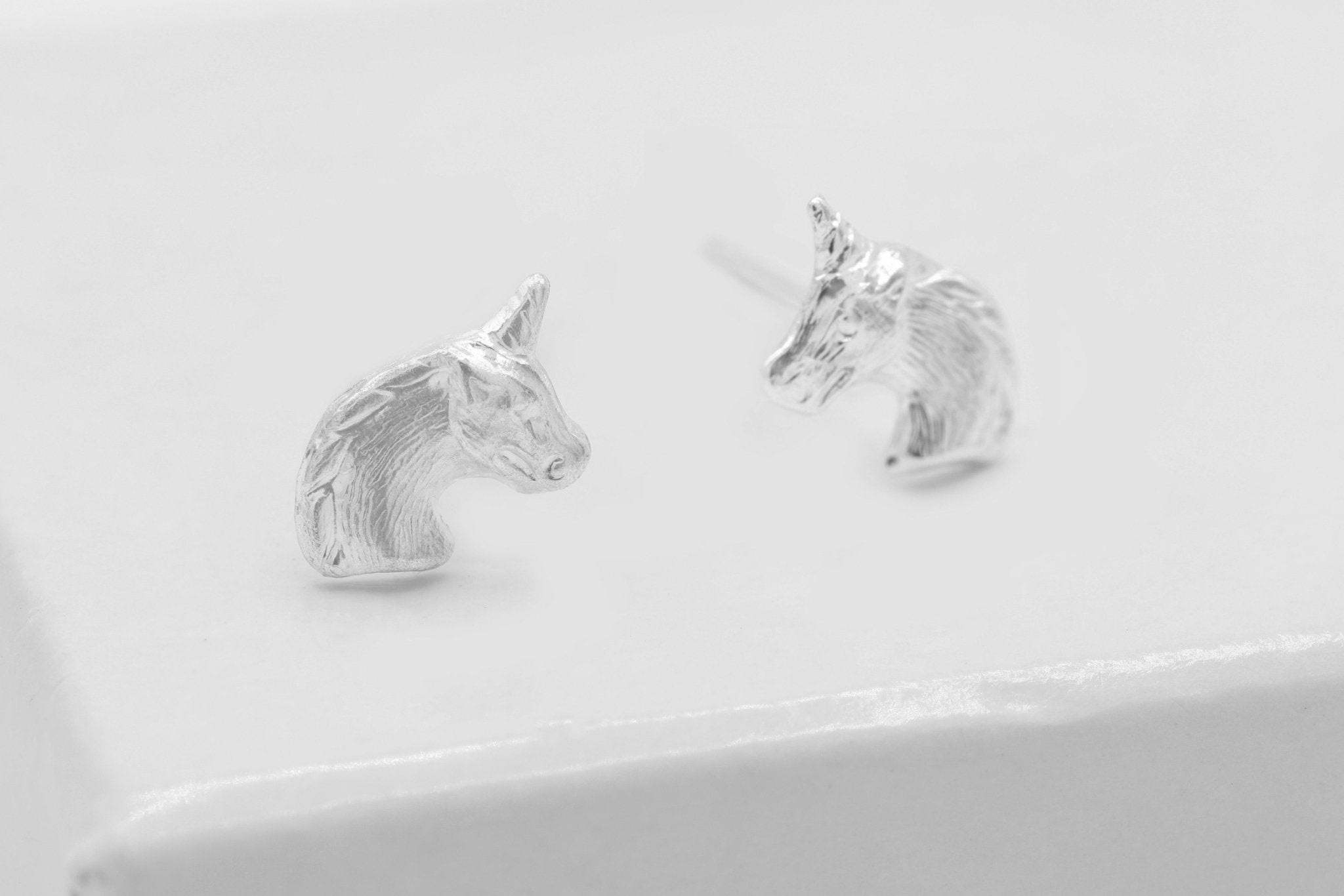 Unicorn Stud Earring, 925 Sterling Silver, 8mm x 5mm, Wholesale, Pay Per Piece - HarperCrown