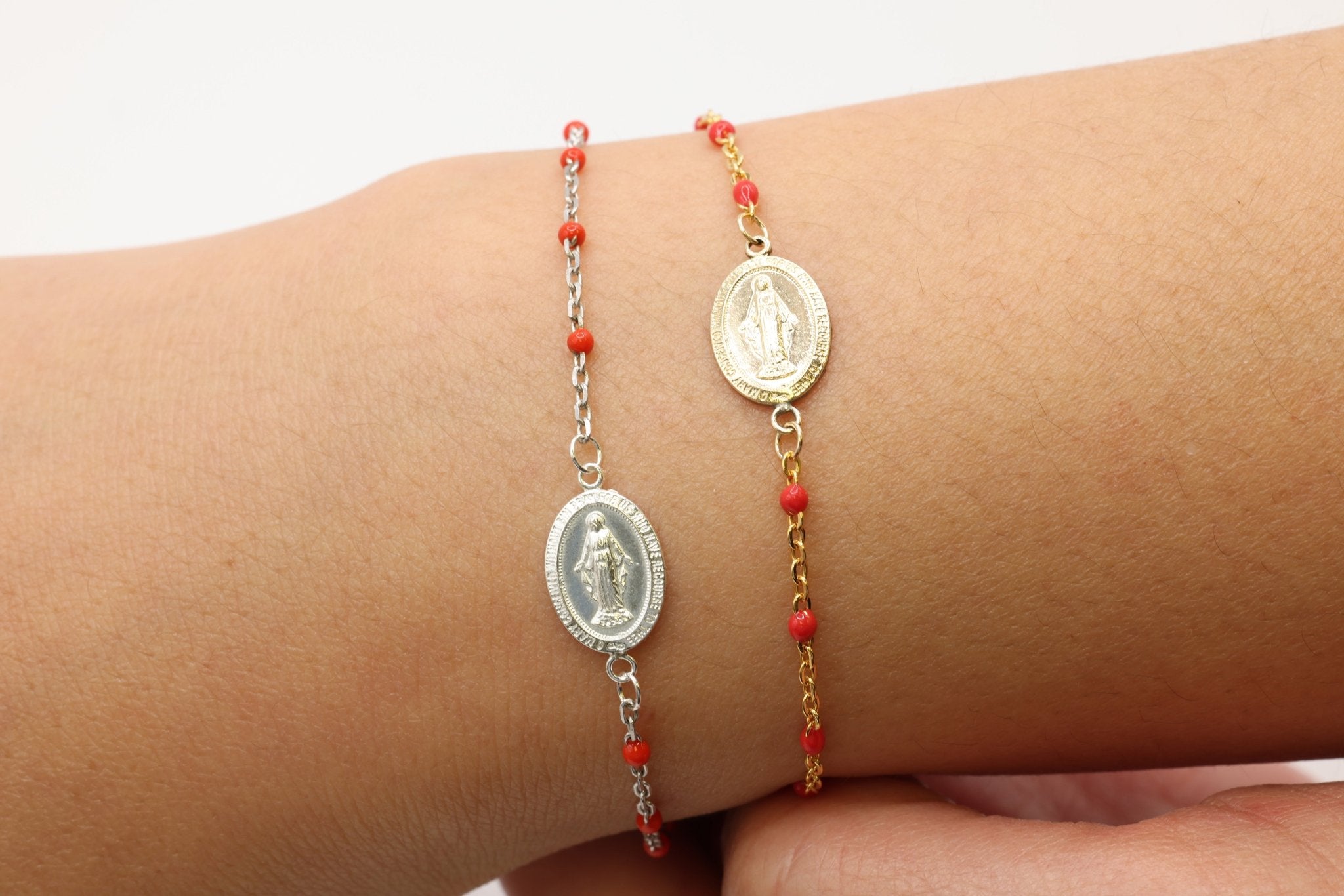 Virgin Mary Connector Charm, Wholesale, 925 Sterling Silver, 13mm x 9mm, Catholic Religious Our Lady of Guadalupe, Jewelry Making Charm - HarperCrown