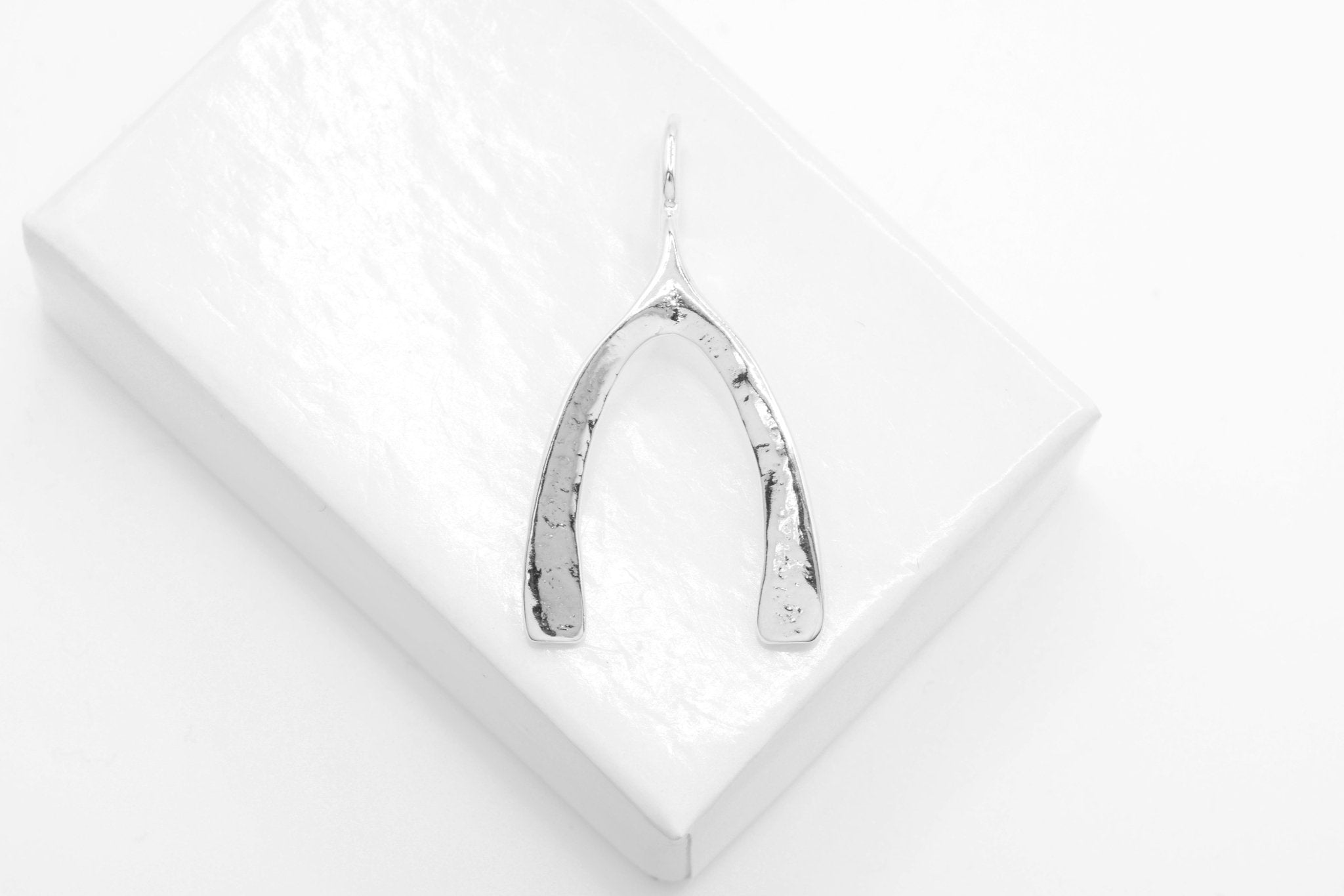 Wishbone Charm, Wholesale, 925 Sterling Silver, 29mm x 16mm, Wish Bone - HarperCrown