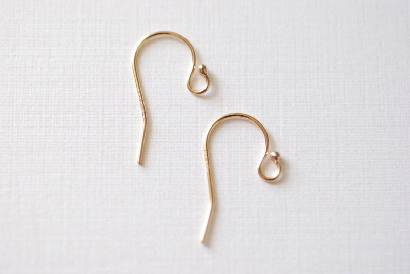 1 pair 14k gold filled Ear Wires, gold filled earwires, earring finding, gold ear hooks, Gold Filled Ear Wire Hook with Ball End earring - HarperCrown