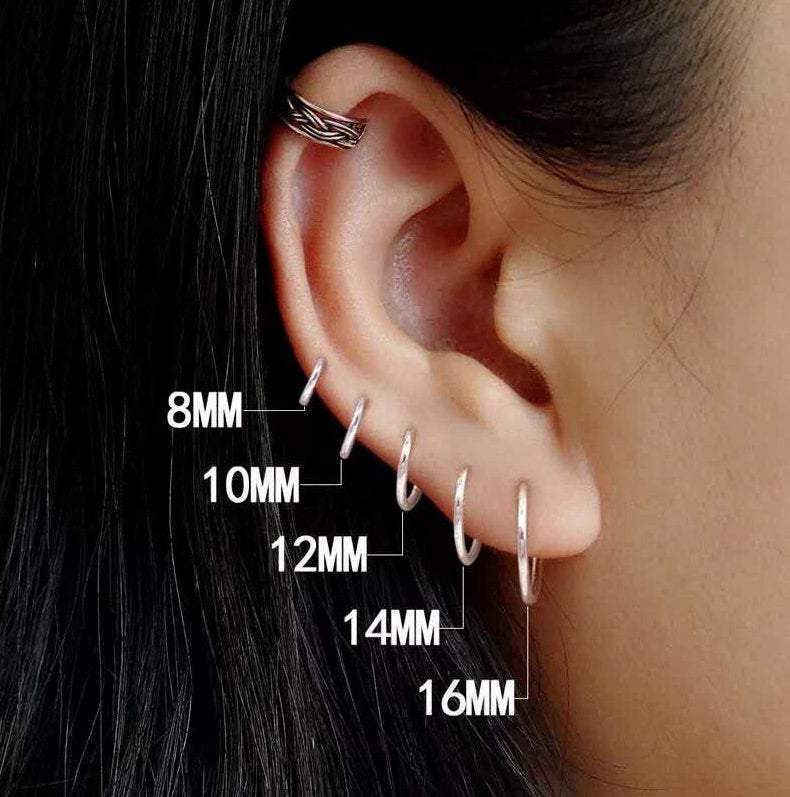 1 pair 14K Gold Filled Endless Hoop Earrings Gold Hoops, 9mm, 12mm, 14mm, 16mm, Gold Filled Huggie Hoop Earrings, Ear Wires, Gold Fill Hoops - HarperCrown