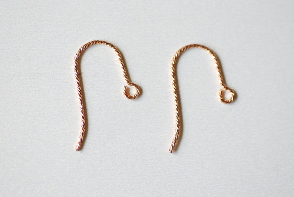1 pair 14K Rose Gold Filled Ear Wire Sparkle French Hook, 14K Rose Gold Filled Faceted Ear Wires, Rose Gold Fill Earrings, DIY Jewelry - HarperCrown