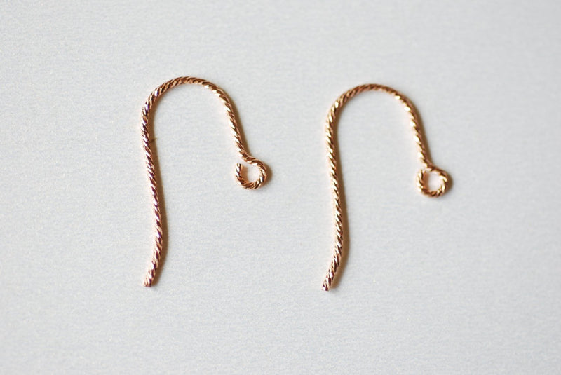 1 pair 14K Rose Gold Filled Ear Wire Sparkle French Hook, 14K Rose Gold Filled Faceted Ear Wires, Rose Gold Fill Earrings, DIY Jewelry - HarperCrown