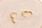 1 Pair Gold Purple Cubic Zirconia Huggie Hoop Earrings Minimalist Earrings Dainty Earrings Sterling Silver Huggie Gold CZ Hoop Small Hoops - HarperCrown