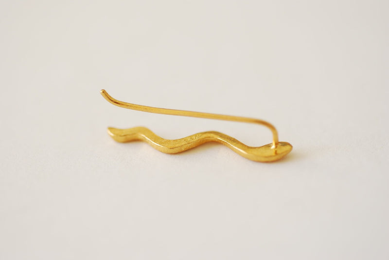 1 Pair Snake Ear Climber Snake Ear Crawler Snake Earrings 925 Sterling Silver Gold Snake earrings Serpent Earring Dainty Earrings [A107] - HarperCrown