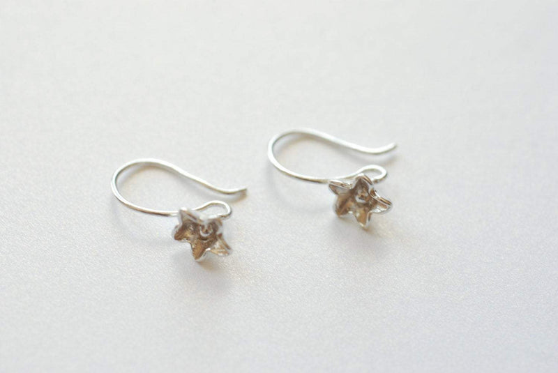 1 pair Sterling Silver Flower earring finding, 925 Silver flower earrings, flower earrings, sterling silver earring finding, Silver Earrings - HarperCrown
