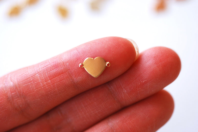 10mm Small Heart Blank Connector Link Charm l Gold Filled 925 Sterling silver or Rose Gold Filled Permanent Jewelry Wholesale [GFCH2] 45-47 - HarperCrown