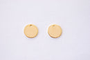 12mm Round Disc Circle Charm - 16k Gold Plated over Smooth Brass Blank Stamping Engraving Disc DIY HarperCrown Wholesale B172 - HarperCrown