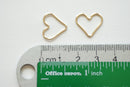 14k gold Wholesale filled, 14k rose gold filled, or sterling silver Open Heart Wire, Heart connector link spacer, Heart Jump Rings, 18 gauge wire,E124