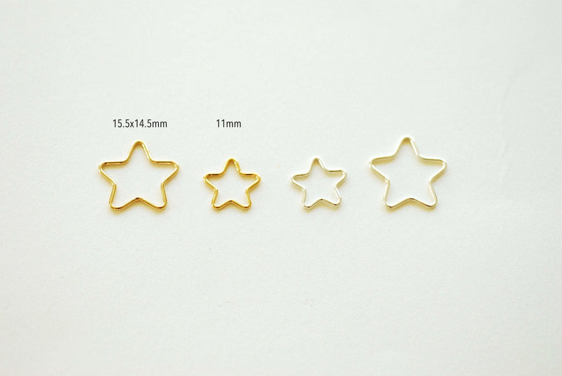 14k gold filled, 14k rose gold filled, or sterling silver Open Star Wire, Star connector link spacer, Star Jump Rings, 20 gauge wire, E151