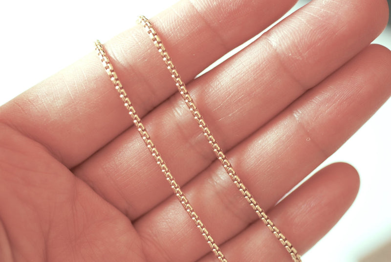 14k Gold Filled 1.75mm Width Round Venetian Box Chain - Chain by foot Jewelry making Gold Filled Sterling Silver Venetian Chain Bulk Chain - HarperCrown