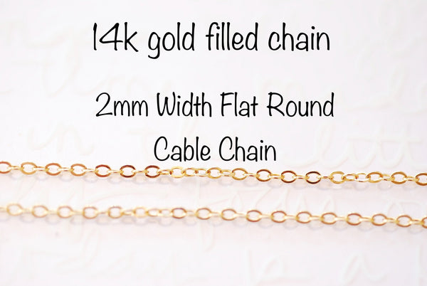 14k Gold Filled 2mm Width Flat Round Cable Chain Chain by Foot Wholesale Bulk Jewelry Findings Necklace Chain Sparkling Chain - HarperCrown
