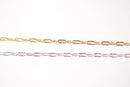 14k Gold Filled 3mm Flat Drawn Cable Chain - 14k gold yellow or Sterling Silver 3mm Rectangle PaperClip Chain Bulk Wholesale DIY Jewelry - HarperCrown