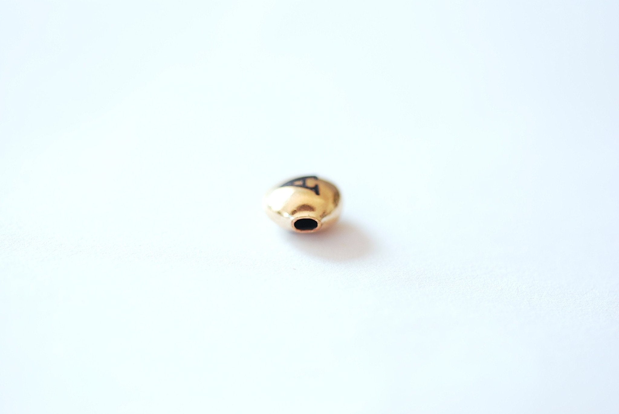 14k Gold Filled Alphabet Letter Initial Beads - 7mm Yellow Gold Filled Personalized Word Name Necklace Bracelet Seamless Oval beads - HarperCrown