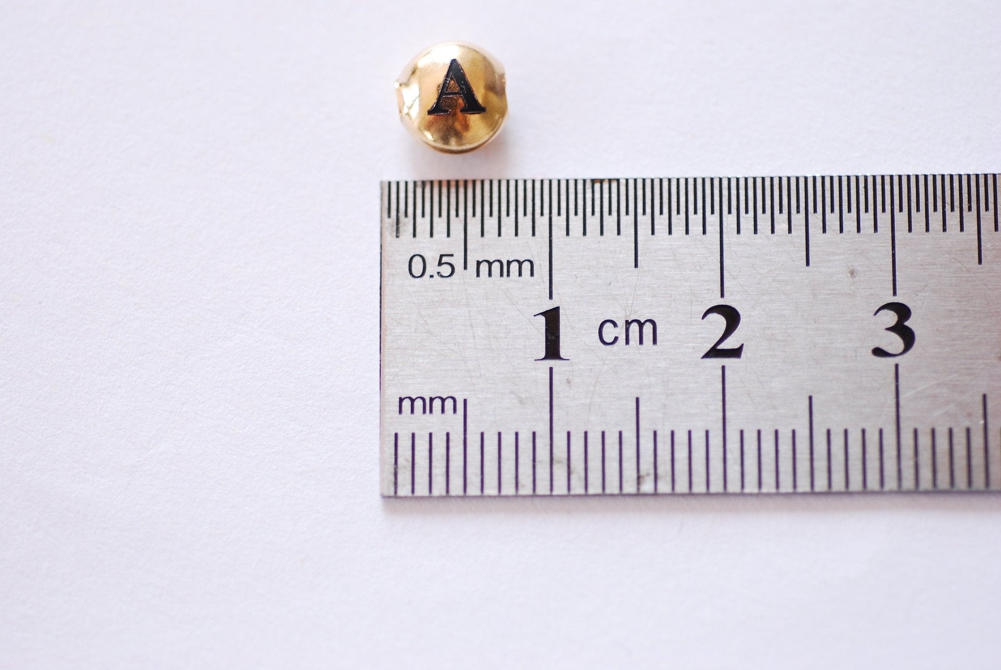 14k Gold Filled Alphabet Letter Initial Beads - 7mm Yellow Gold Filled Personalized Word Name Necklace Bracelet Seamless Oval beads - HarperCrown