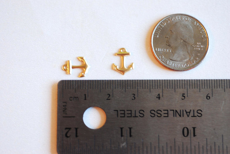 14K Gold Filled Anchor Charm - 8.7x11.5mm Anchor Charm 14/20 gf, nautical boat anchor, sea marine, ocean sailing jewelry, R228-02 - HarperCrown