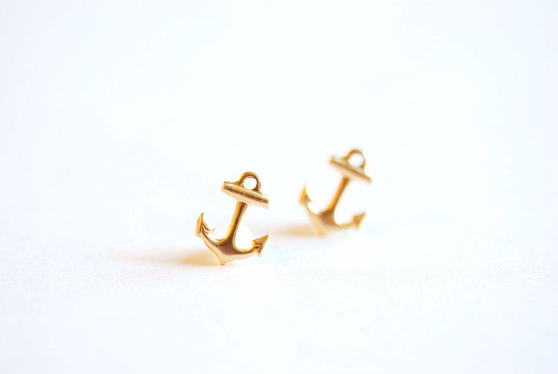 14K Gold Filled Anchor Charm - 8.7x11.5mm Anchor Charm 14/20 gf, nautical boat anchor, sea marine, ocean sailing jewelry, R228-02 - HarperCrown