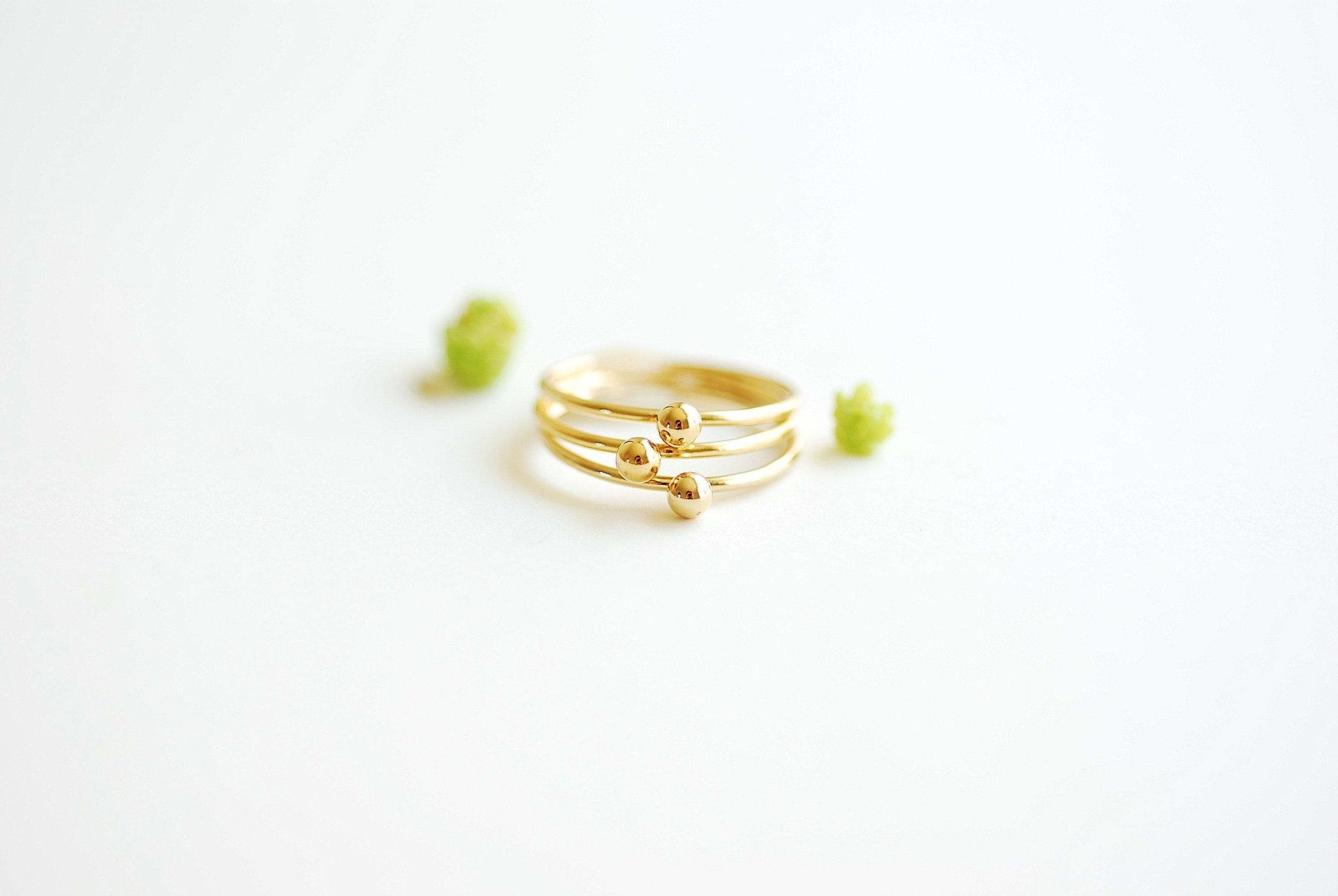 14k Gold Filled Ball Stacking Ring- Gold Fill bead ball ring, Wholesale ring Findings 1/20 14kt GF, layering Ring, Thin Ring, Dot Ring [5] - HarperCrown