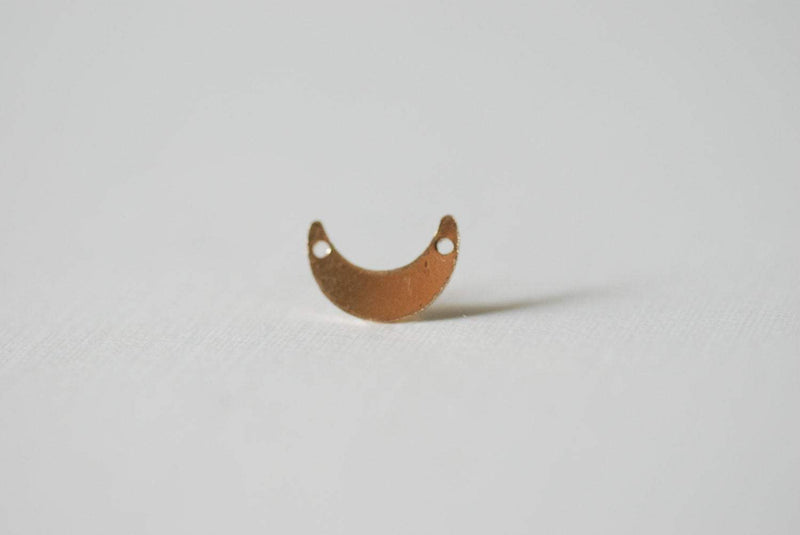 14k Gold Filled Crescent Blank Charm, Gold Crescent Moon Blanks, Gold Filled Crescent Moon Connector Link Charms - HarperCrown