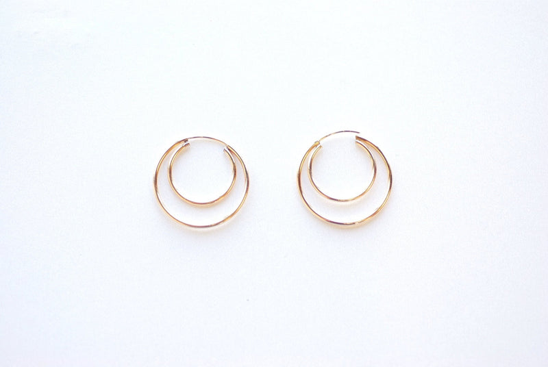 Wholesale 14k Gold Filled Double Hoop Earrings, 24mm Hoop Earrings, Thin Minimalist Circle Earrings, Large Medium Hoop Earrings, Gold Hoop Earrings