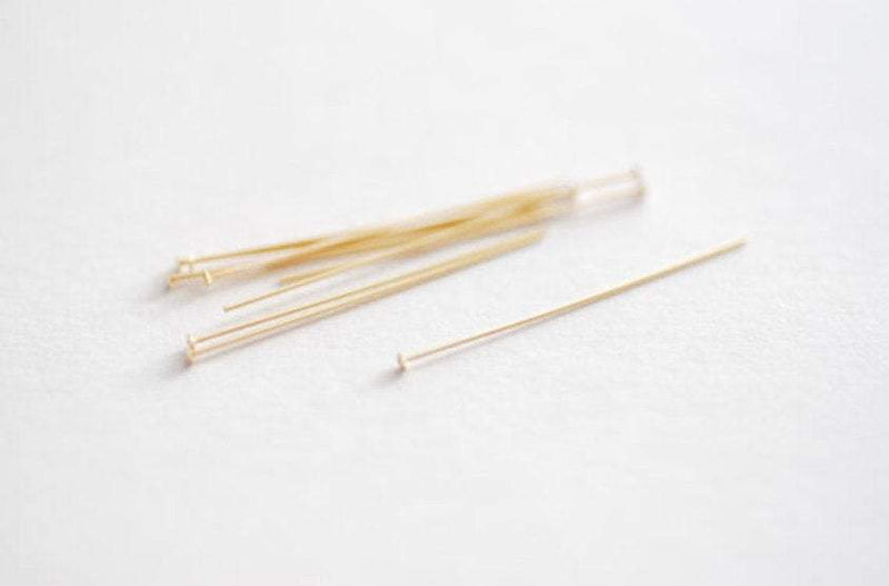 14k Gold Filled Flat headpin 26 gauge wire, 1 inch 25mm flat headpins head pin, 26 gauge ga, Gold Filled Flat Headpins Wholesale, E341