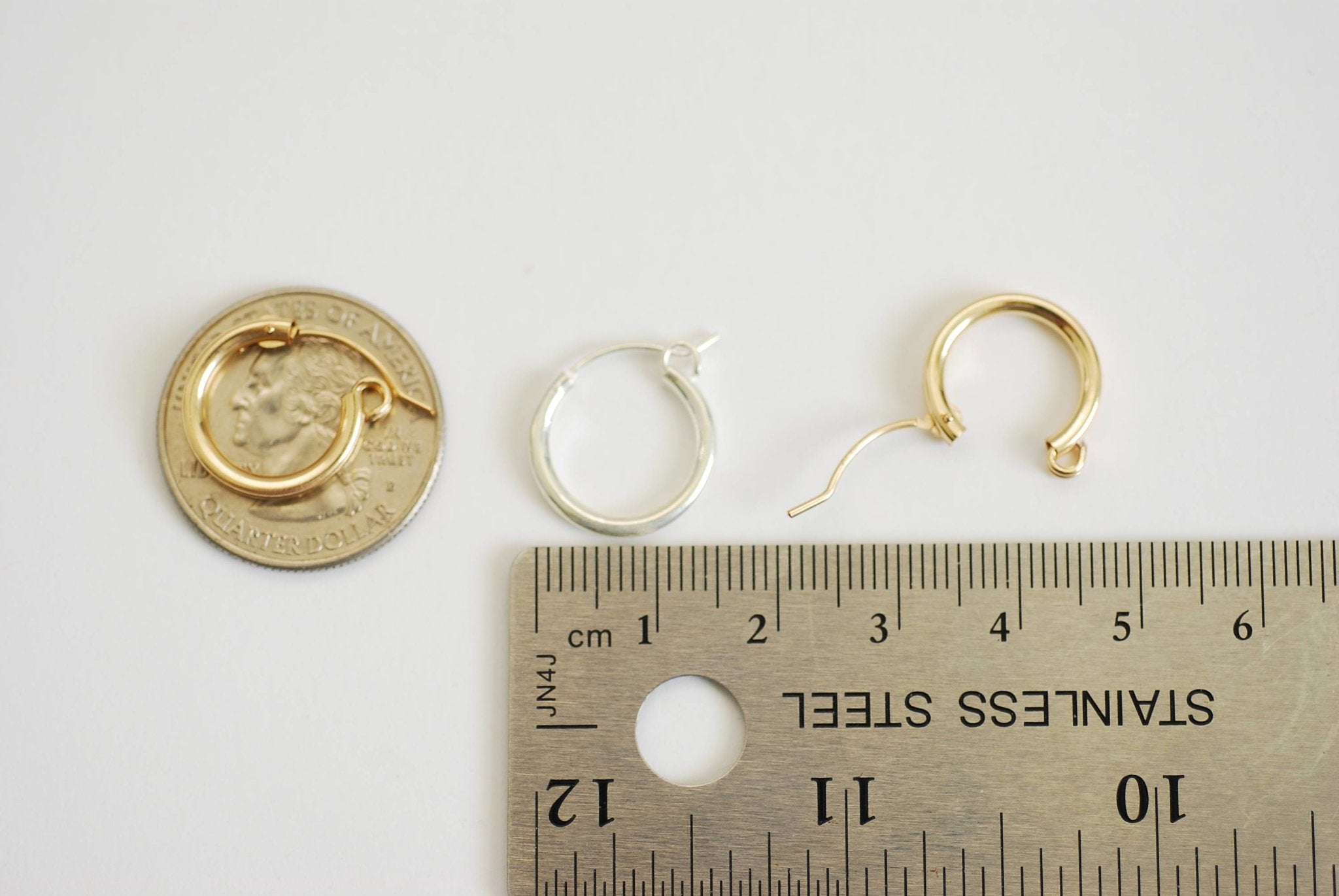 Sterling Silver Yellow Gold Plated 18mm x 2mm Hoop Earrings Sterling Silver Yellow Gold Plated 18mm x 2mm Hoop Earrings