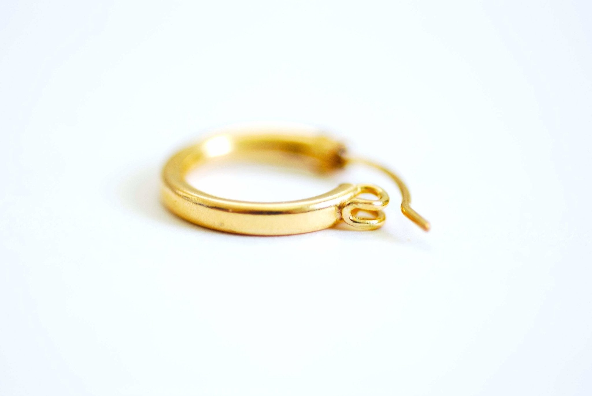 Sterling Silver Yellow Gold Plated 18mm x 2mm Hoop Earrings Sterling Silver Yellow Gold Plated 18mm x 2mm Hoop Earrings