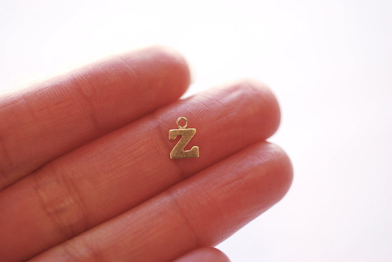 Wholesale 14k Gold Filled Initial Block Letter Charm Drop A - Z Alphabet Letter Drop Charm Pendant Personalized Charm GOLD ALPHABET, 438