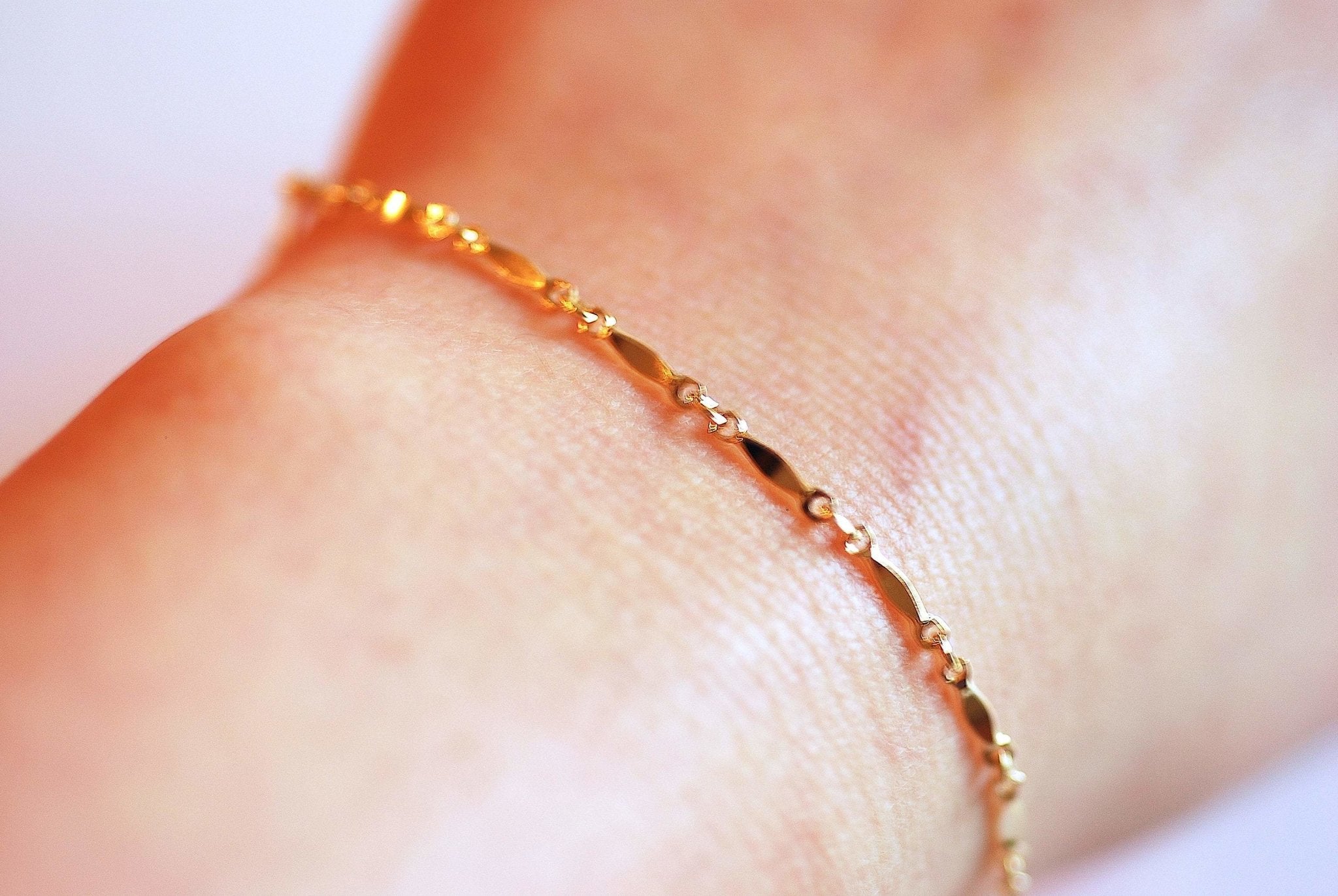 2mm x 8mm Marquise Bar Link Chain, 14/20 Gold-Filled or 925 Sterling Silver, Dapped Bar Long Short Chain