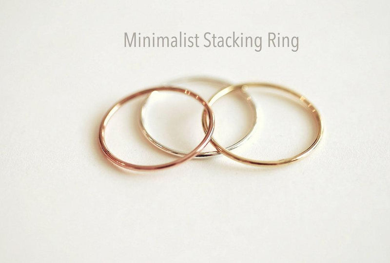 Wholesale 14k Gold Filled Minimalist Stacking Ring- Everyday 14k yellow gold fill thin knuckle ring, midi ring,thin ring band,delicate dainty ring [1]