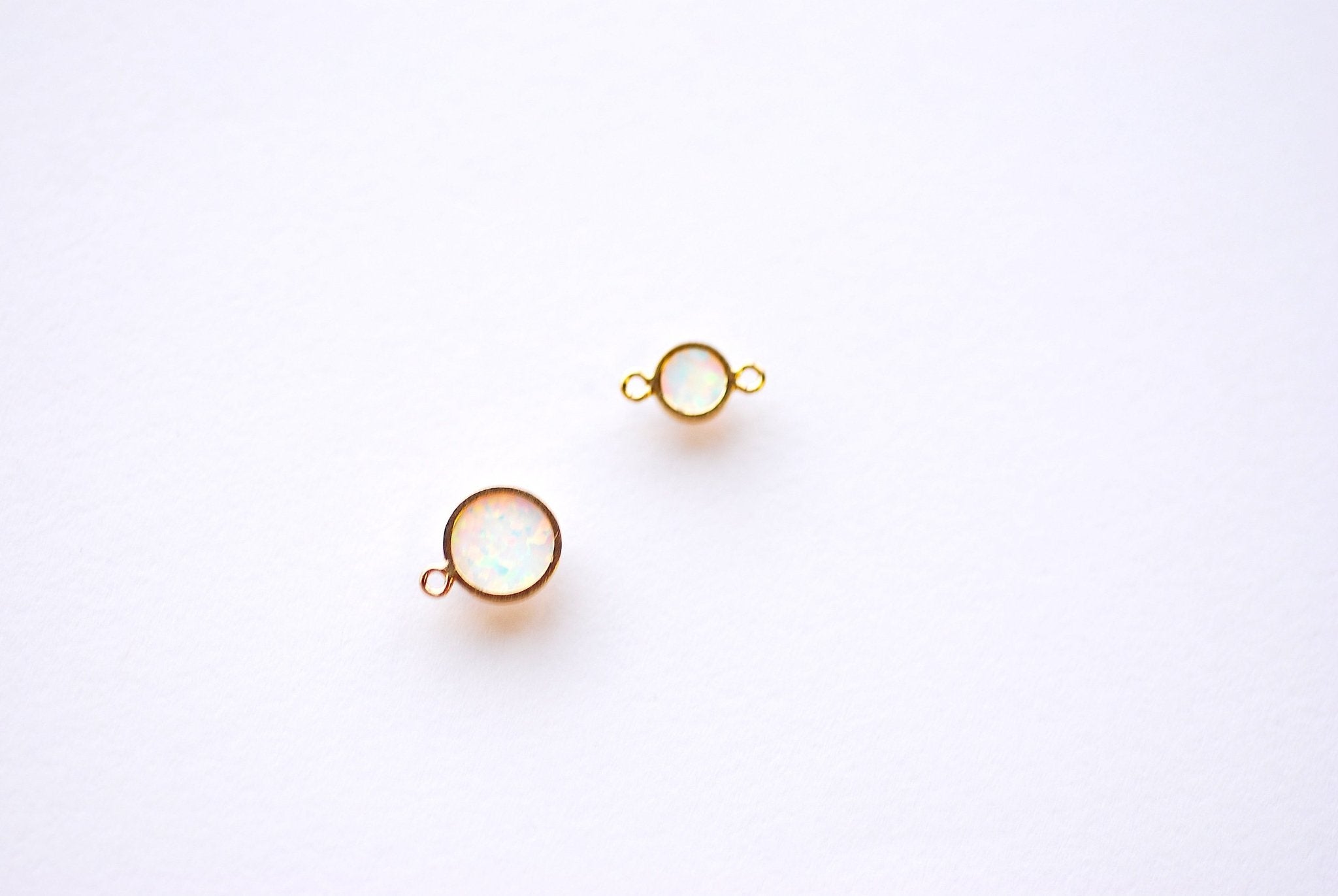 Opal Drop Connector, 14/20 Gold-Filled Synthetic Opal, Link Bezel Wholesale Bulk Findings
