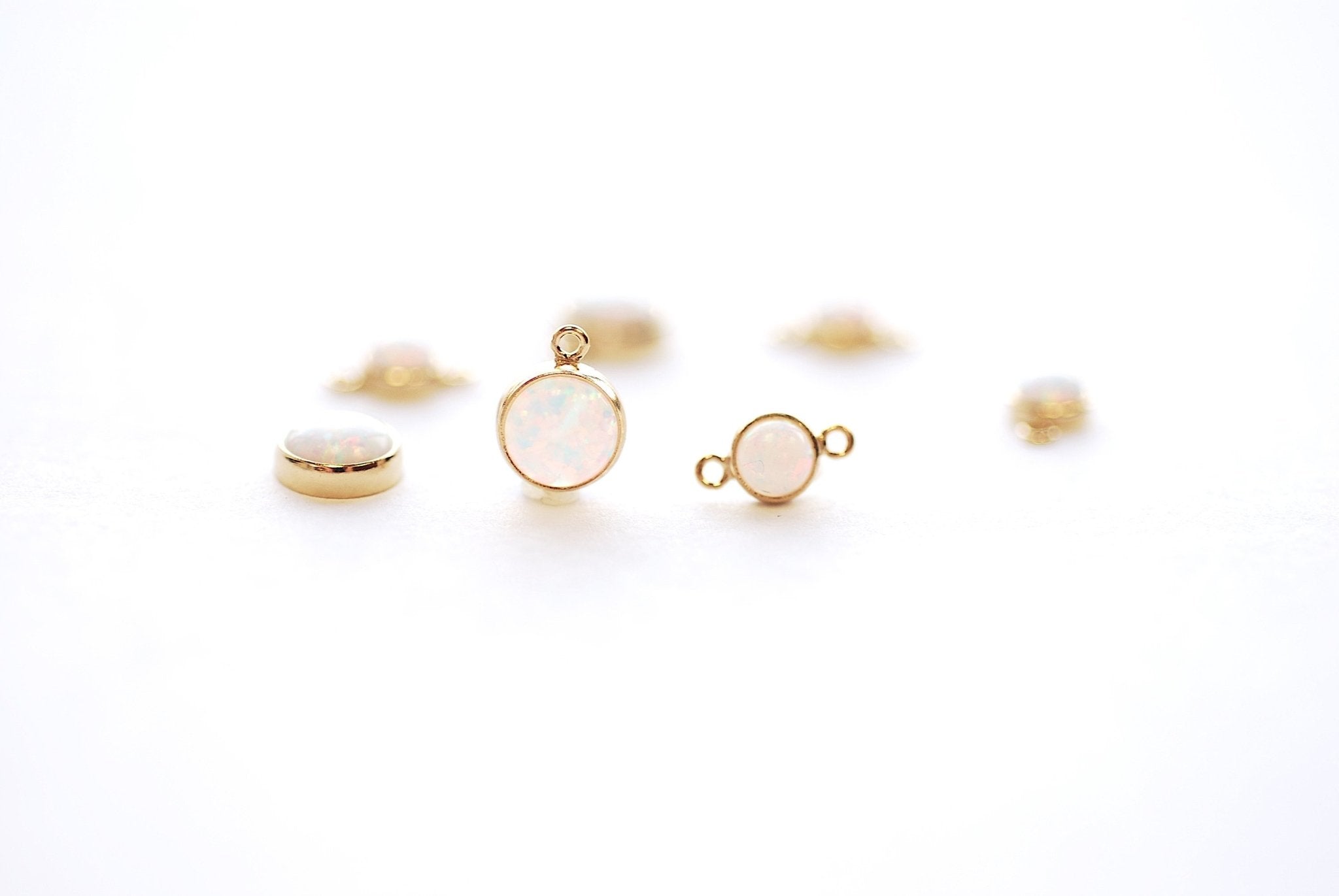 Opal Drop Connector, 14/20 Gold-Filled Synthetic Opal, Link Bezel Wholesale Bulk Findings