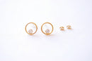Wholesale 14k Gold Filled Open Circle Cubic Zirconia Stud Earrings - Minimalist Earrings, Everyday Jewelry, Gold Circle Stud Earrings, Dainty Studs