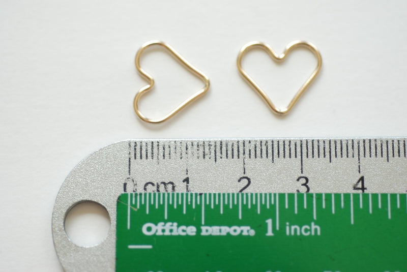 Wholesale Charms - 14k Gold Filled Open Wire Heart, Gold Fill