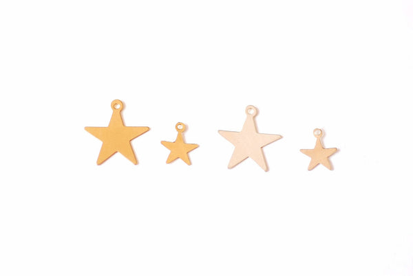 14k gold filled or Sterling Silver Flat Star Charm Pendant 8mm 14mm VermeilSupplies Wholesale Charm DIY Jewelry Making