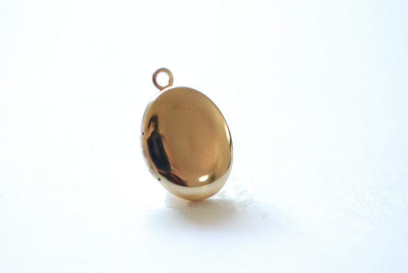 14k Gold Filled Oval Photo Locket Charm Pendant, Gold Filled Photo Locket Charm, DIY Jewelry Supplies, Gold Filled Charms Wholesale