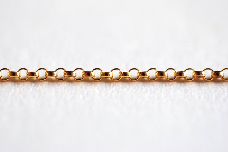 14k Gold Filled Rolo Chain- 1.4mm Unfinished Rolo Chain by Foot, 14kt Gold Filled Chain, Wholesale BULK DIY Jewelry Findings 1/20 14kt GF