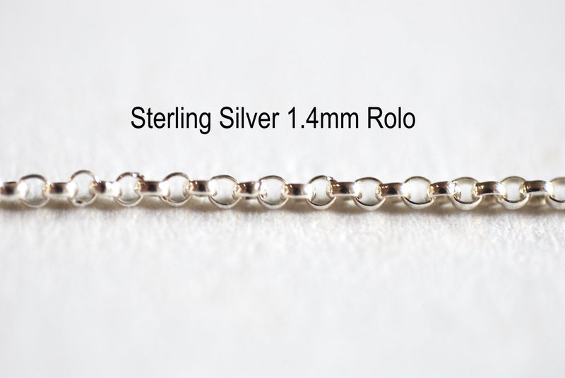 14k Gold Filled Rolo Chain, 1.4mm Unfinished Rolo Chain by Foot, Choose Sterling Silver Rolo Chain, 14k Rose Gold Filled Rolo Chain, Bulk
