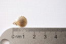 14k gold Wholesale filled SHELL Pendant Charm,Gold Filled Sea Shell Seashell, ocean sea life Charms, Gold Filled Scallop Shell Charm,  R228-09