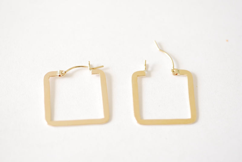 Wholesale 14k Gold Filled Square Earrings Flat Wire 25mm Hoop Earrings Dainty Earrings Minimalist Earrings Geometric Earrings Square Hoop Earrings