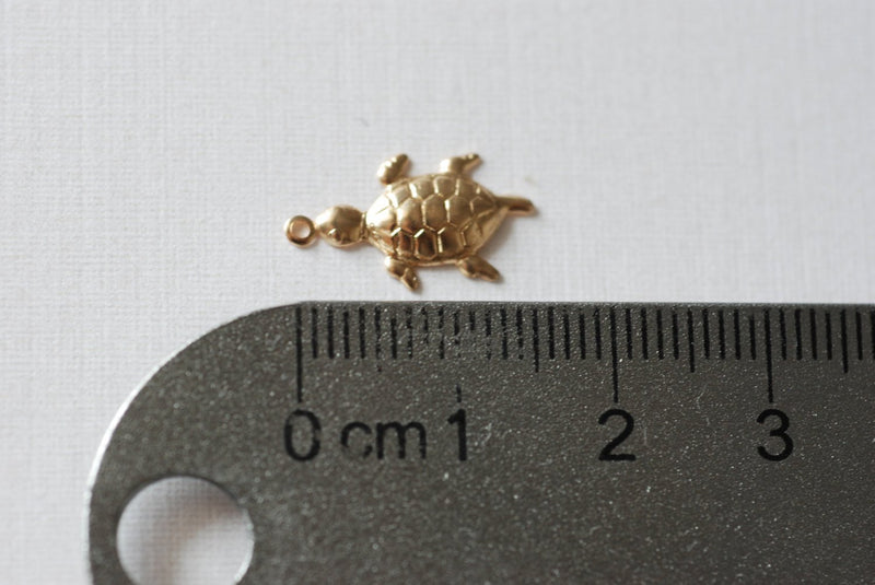 14k Gold Wholesale Filled Turtle Charm, Gold Turtle Charm, Turtle Charm, Sea Turtle Charm, Gold Filled Charms, Gold Filled Turtle Charm