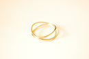 Wholesale 14k Gold Filled Wave Ring - Gold Filled two ring band minimalist double band wrap ring stacking ring parallel bar ring cross ring [28]